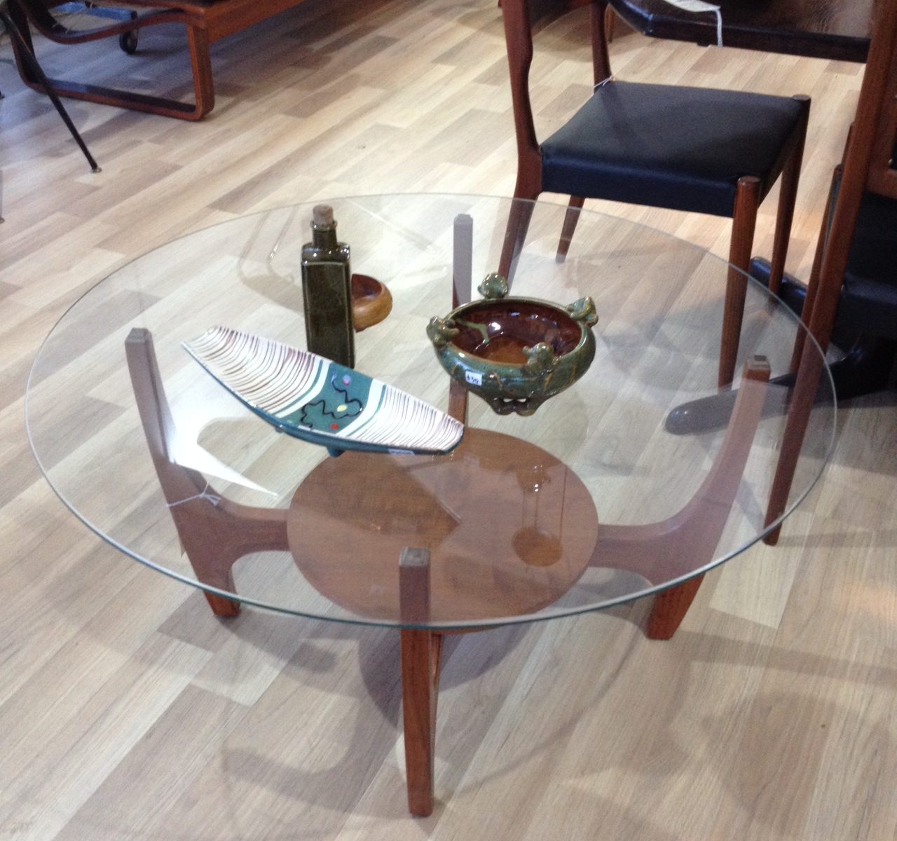 glass top Astro coffee table
